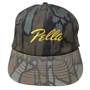 Pella Snapback Trucker Hat Multicolor Camo OS Adjustable Embroidered Vintage USA